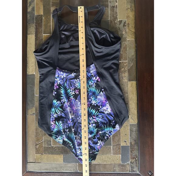 Lands End Women's size 14 Fun Multicolor One Piece Floral Swimwear - Picture 10 of 16